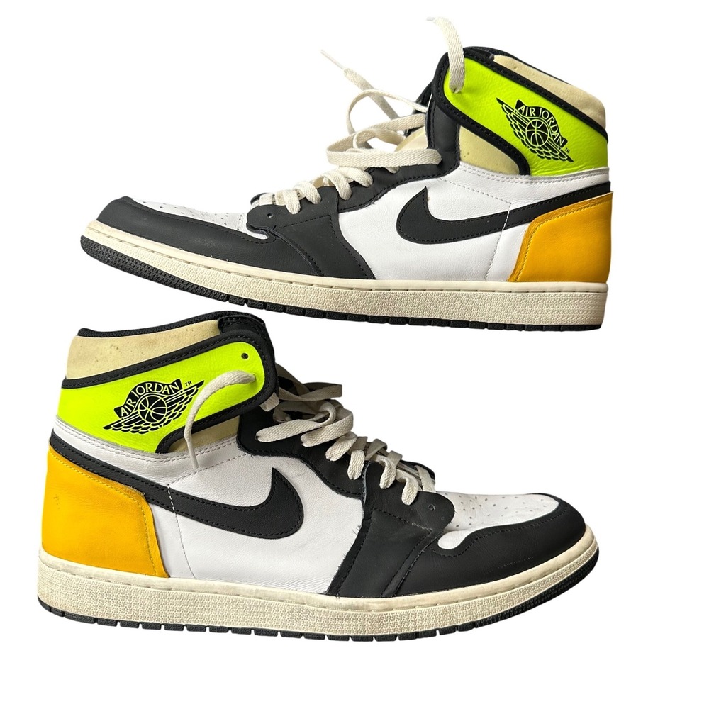 Nike Air Jordan 1 Retro High OG Volt Gold Mens Size 15 555088-118 White Yellow
